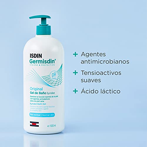 ISDIN Germisdin Original Higiene corporal y manos, gel de baño formulado con agentes antisépticos, 1000 ml