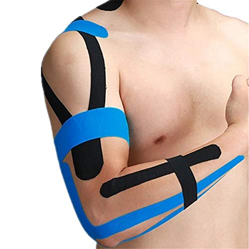 iSpchen Cinta de Kinesiología, Cintas de Kinesiología Respetuosas con La Piel, Adhesivos Musculares Impermeables, Cinta Deportiva, Vendaje para Deportes, Fisioterapia, Kinesiología, (10 Cm x 5 m)