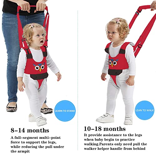 IULONEE Ayudante para caminar para bebés Asa ajustable Asistente para caminar para niños pequeños Niño de pie y para caminar Riendas de cinturón Arnés de seguridad para niños de 7 a 24 meses (Rojo)