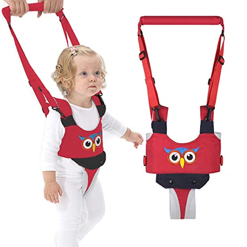 IULONEE Ayudante para caminar para bebés Asa ajustable Asistente para caminar para niños pequeños Niño de pie y para caminar Riendas de cinturón Arnés de seguridad para niños de 7 a 24 meses (Rojo)