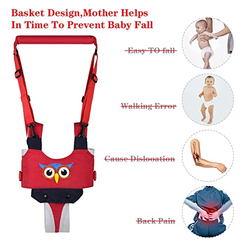 IULONEE Ayudante para caminar para bebés Asa ajustable Asistente para caminar para niños pequeños Niño de pie y para caminar Riendas de cinturón Arnés de seguridad para niños de 7 a 24 meses (Rojo)