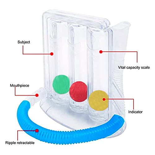 IWILCS Ejercitador respiratorio, Ejercitador pulmonar, Ejercicio de Respiración Pulmonar con Terapia de Ejercicios de Respiración de 3 Bolas para Problemas