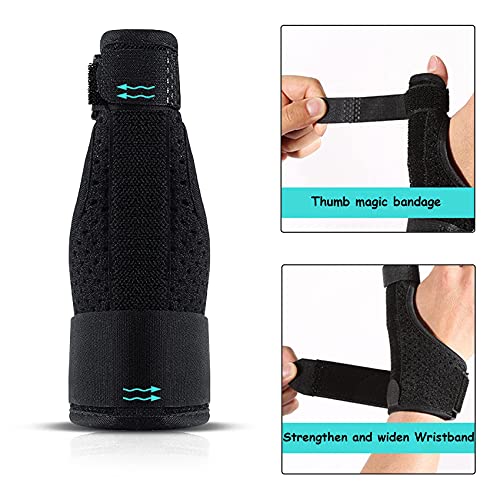 iZhuoKe Muñequeras Deportivas Ajustable,Muñequera Pulgar Transpirable con 1 Férulas Metálicas,Muñequeras Talla Única Izquierda o Derecha para Túnel Carpiano,Tendinitis,Distensiones y Esguinces