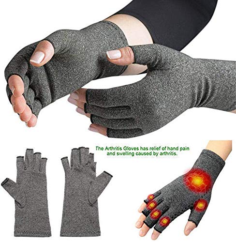 JADE KIT Guantes Anti-Artritis, Compresión Artritis Guantes sin Dedos Aliviar el Dolor para Osteoartritis, el Túnel Carpiano, la Tendinitis【M】