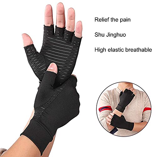 JADE KIT Guantes de Compresión Anti-Artritis, Guantes Sin Dedos para Artritis Reumatoide para Aliviar el Dolor en el Túnel Carpiano, Tendinitis【Medio】