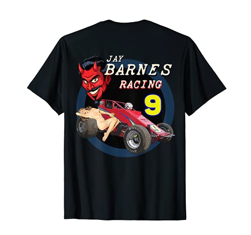 Jay Barnes 9 Racing Pin Up Devil Sprint Car Speedway Camiseta