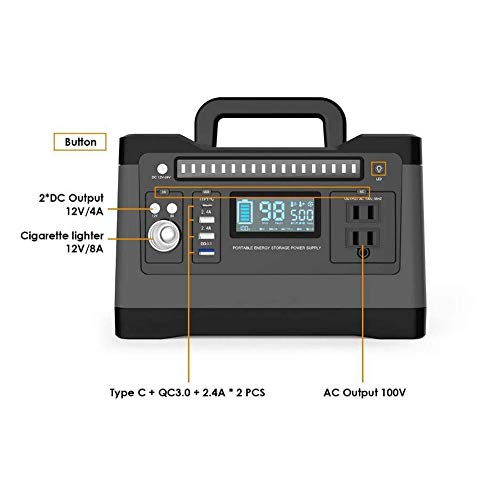 JAY-LONG 540Wh 1000W Generador De Energía Portátil Estación De Inversor De Respaldo De Emergencia con 110V / 220V Salidas De CA Duales USB Fuente De Alimentación De Emergencia Al Aire Libre