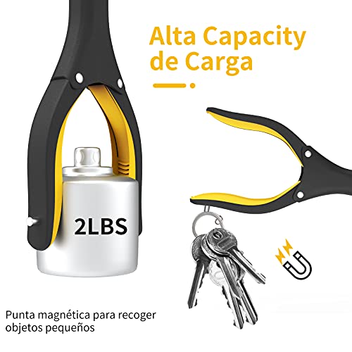 Jellas Pinza Larga, Alcanzar Objetos 81cm Herramienta de Captura Plegable, Diseño con Imán, Brazo Más Largo para Recoger Basura, para los Viejos, Discapacitados y Trabajadores Sanitarios, RGSF01