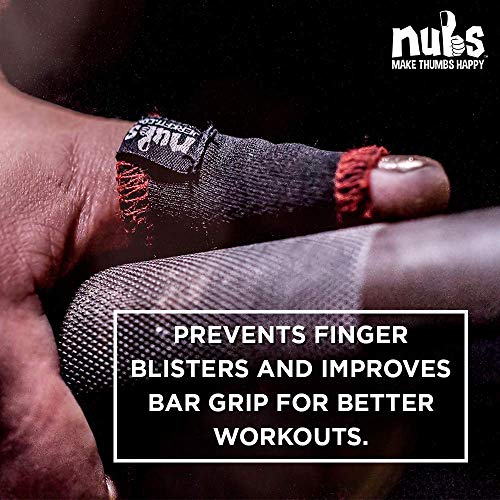 JerkFit Nubs, Crossfit Fundas Pulgar, para Hook Grip (Black, M)