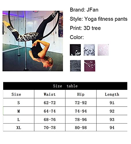 JFAN Pantalones de Yoga Mujer Patrón de árbol Leggings Mujer Pilates Pantalones de Chándal de Jogging Holgados Pantalones Deportivos Push Up Leggings Athletic Fitness