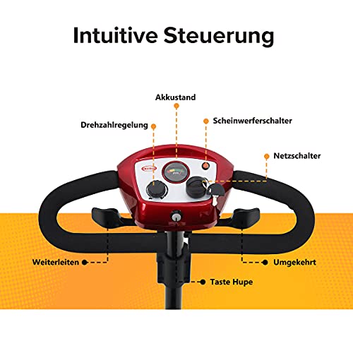 JINGJIN Personas con Movilidad Reducida, Scooter Eléctrico de 4 Ruedas para Personas Mayores Minusvalido Eléctrico, Sistema automático con suspensión, apoyabrazos Regulables,12ahRot10miles