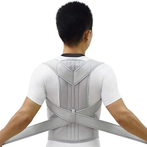 JIUYUE Corset Corrector de Postura de Plata Escoliosis Espalda Dorsal Cinturón Corsé Espalda Apoyo de Terapia Cinturón de Corrección de Postura Hombres (Color : Silver, Size : XL)