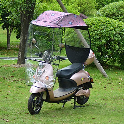 JJYY Motocicleta Motor Scooter Capota de Motocicleta, Parasol Cubierta de Lluvia Paraguas Capota Impermeable, con Parabrisas de PVC