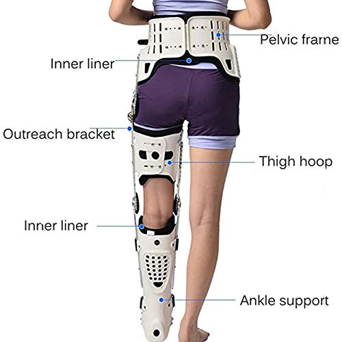 JMYSD Cadera, Rodilla, Tobillo, Pie, Ortesis, Fractura De Pierna, Parálisis De Miembro Inferior, Cadera Fija con Botas para Caminar, Ortesis, Cirugía De Rodilla, Soporte De Ligamento,Left,S