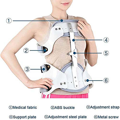 JMYSD Órtesis Toracolumbar Fracturas por Compresión De Las Vértebras Torácicas Y Cervicales Soporte Ajustable De Aleación De Aluminio Marco De Soporte Fijo