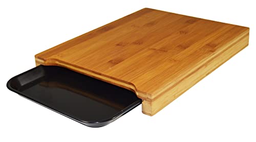 Jocca - Tabla de cortar de cocina con bandeja Resistente | Tablero Bambú Higiénico | Tablas de Cocina 36x27,5x4 | Utensilios de Cocina Originales