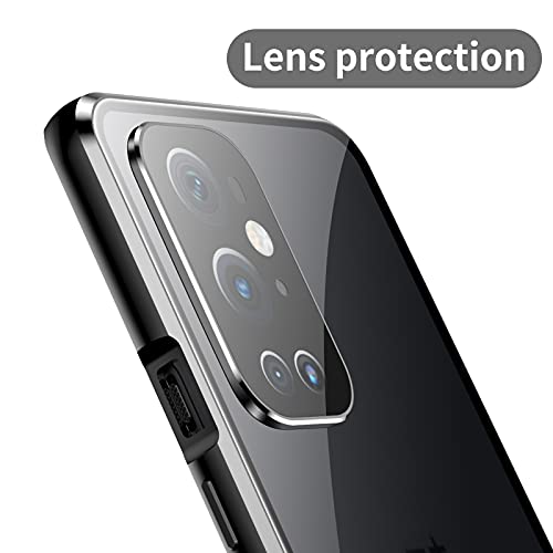 Jonwelsy Funda para Oneplus 9 Pro, Adsorción Magnética Parachoques Metal con 360 Grados Protección Case Cover Transparente Ambos Lados Vidrio Templado Cubierta para 1+9 Pro (Verde)