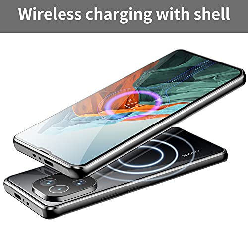 Jonwelsy Funda para Oneplus 9 Pro, Adsorción Magnética Parachoques Metal con 360 Grados Protección Case Cover Transparente Ambos Lados Vidrio Templado Cubierta para 1+9 Pro (Verde)