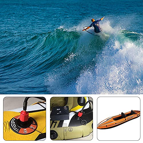 Jooheli Adaptador de Bomba Sup,Adaptador Bomba Inflado Sup Convertidor Adaptador Hinchable con 4 Boquillas de Válvula de Aire,para Canoa,Barco Inflable,Tabla Paddle Surf Hinchable