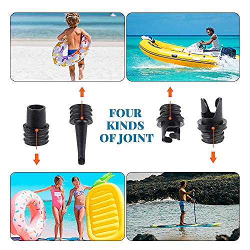 Jooheli Adaptador de Bomba Sup,Adaptador Bomba Inflado Sup Convertidor Adaptador Hinchable con 4 Boquillas de Válvula de Aire,para Canoa,Barco Inflable,Tabla Paddle Surf Hinchable