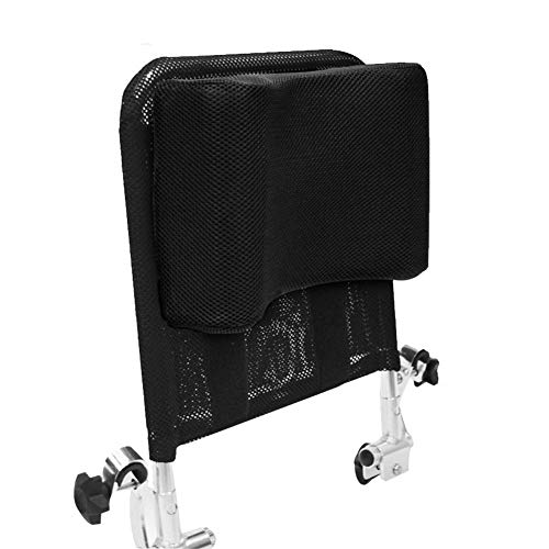 Juanya - Cojín ajustable para reposacabezas de silla de ruedas con tubo de asa trasera, soporte para respaldo de cuello de 40,64 a 50,8 cm, negro