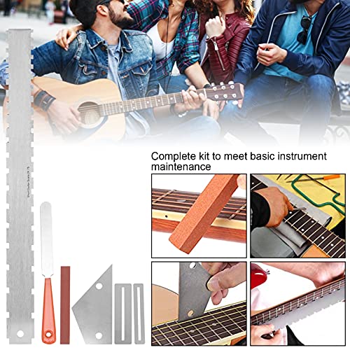 Juego de Limas de Guitarra, Herramientas de Reparación de Pulido de Trastes de Guitarra Kit de Mantenimiento de Instrumentos de Cuerda Fabricación Profesional para Proteger el Diapasón de