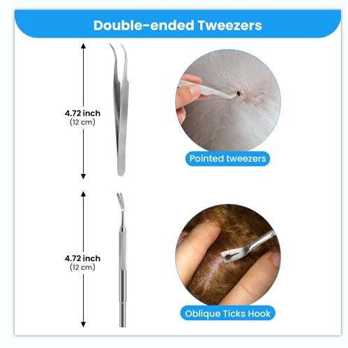 Juego De Removedor De Garrapatas Para Perros Gato, Juego De 3 Palancas De Garrapatas, 1 Garrapata, 1 Pinza De Garrapata, Eliminación De Garrapatas En Segundos, La ProteccióN Segura Contra Garrapatas