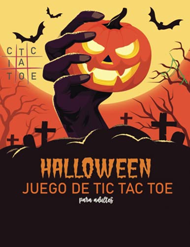 juego de tic tac toe para adultos: juego. actividades manuales para hacer en papel con bolígrafo, calabaza, monstruos, patrones de muerte terrorífica.