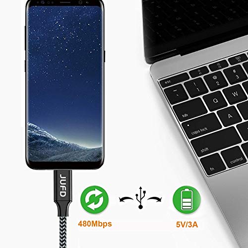 JUFD Cable USB Tipo C,[4Pack 0.5M 1M 2M 3M] 3A Cargador USB Tipo C Carga Rápida y Sincronización de Datos para Samsung Galaxy S10 S9 S8, P30 P20 P10