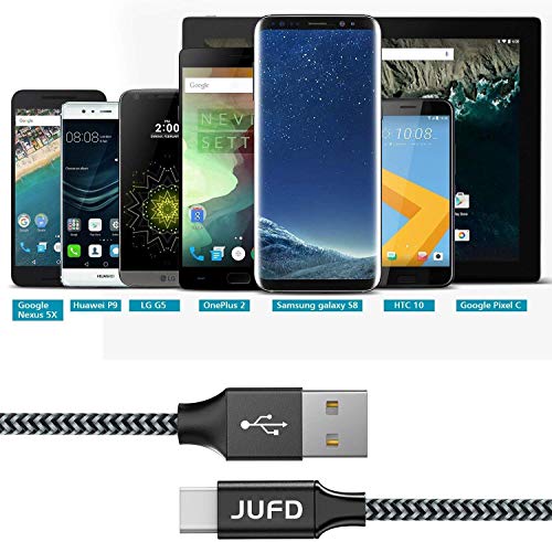 JUFD Cable USB Tipo C,[4Pack 0.5M 1M 2M 3M] 3A Cargador USB Tipo C Carga Rápida y Sincronización de Datos para Samsung Galaxy S10 S9 S8, P30 P20 P10