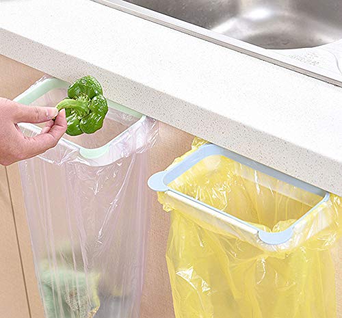 JUNSHUO Soporte para Bolsas de Basura para Colgar Basura on Armario de Cocina Ideal como Sustituto para el Cesto de Basura (Azul)