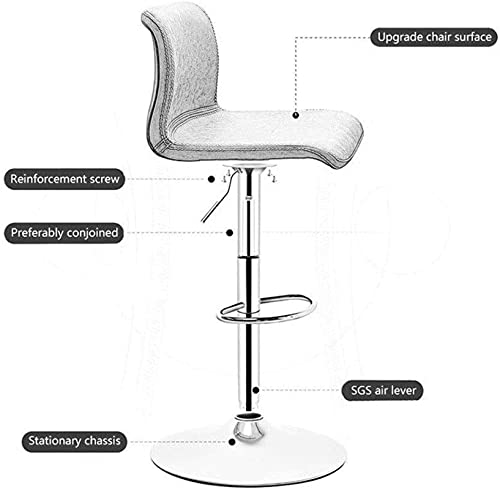 JYHZ Taburete de bar, silla giratoria circular de elevación hidráulica, cómodo cojín de spa, silla giratoria de 360 °, silla giratoria de 3 colores (color: amarillo) (color: gris)