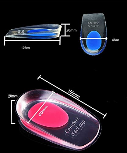 JZK 3 Pares plantillas elevadoras silicona taloneras silicona para espolones para alivio dolor pie y talón apoyar para hombre mujer zapatillas talones
