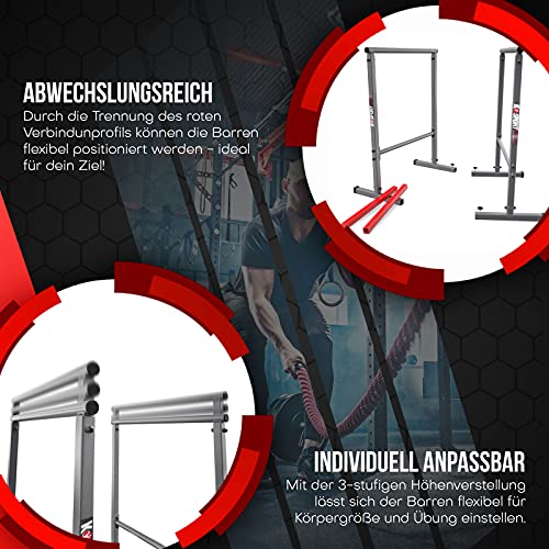 K-Sport Barras de estación de inmersión Paralelo Stand Push Up Parallette Ajustable Estable Fitness Home Gym Entrenamiento Ejercicio