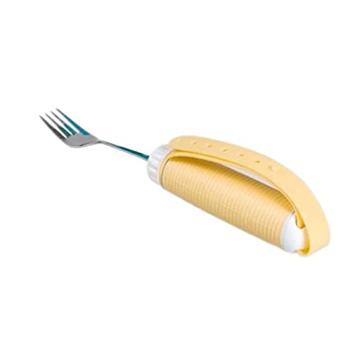 KAMONDA Juego de Tenedor y Cuchara, Artritis, utensilio para Ancianos, Paciente discapacitado, Cuchara para Comer, Tenedor, vajilla giratoria