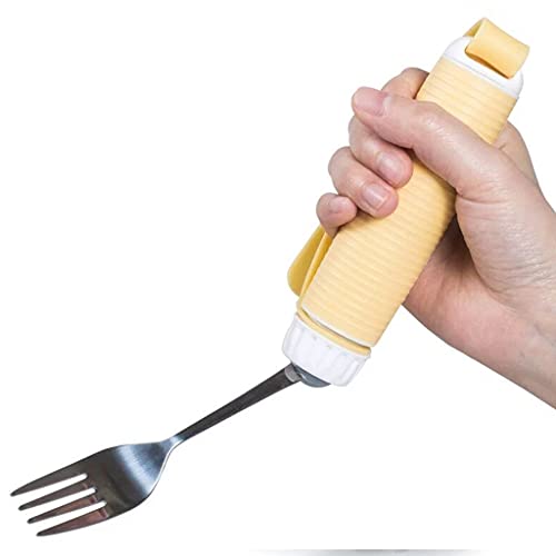 KAMONDA Juego de Tenedor y Cuchara, Artritis, utensilio para Ancianos, Paciente discapacitado, Cuchara para Comer, Tenedor, vajilla giratoria