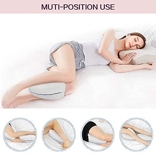 KANRAX Almohadas posicionadoras de Pierna– Mejor para Pierna, Espalda, y Rodilla Pain- Espuma con Efecto Memoria Pierna Almohada con Funda extraíble -Blanco