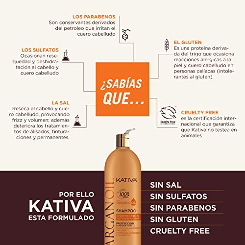 KATIVA Argan Oil Mascarilla Cabello, Único, 250 Mililitros