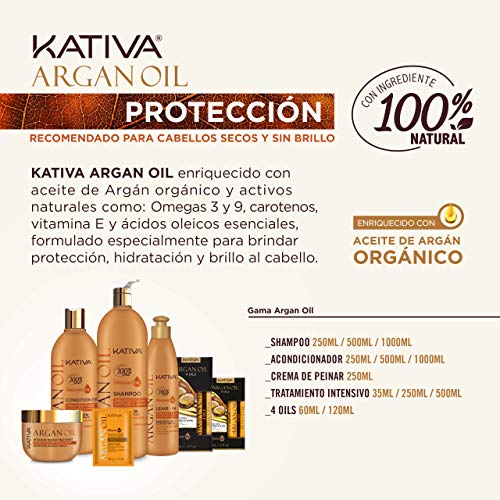 KATIVA Argan Oil Mascarilla Cabello, Único, 250 Mililitros