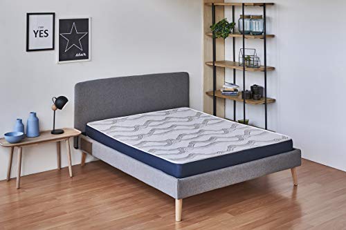 KB KIMBED | Colchón Viscoelástico Sena de 90x190 cm | 14cm de Altura | Tejido Poliéster | Sistema Air Fresh | Tejido 3D Transpirable | Doble Cara Verano-Invierno | Antiácaros