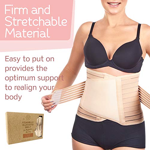 KeaBabies Envoltura De Recuperación De Apoyo del Vientre Posparto 3 en 1 - Banda De Vientre para Posnatal, Embarazo, Maternidad - Fajas para Mujeres Body Shaper (Midnight Black, One Size)