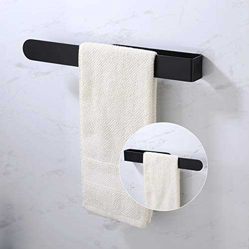 KES Toallero Adhesivo Barra Negro Baño Toalleros de Baño sin Taladro Acero Inoxidable Sus 304 Barra Baño Adhesiva 40CM Negro Mate, BTH215S40ADM-BK