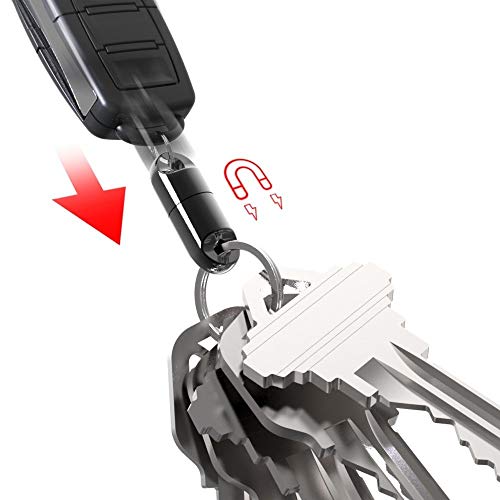 KeySmart MagConnect - Accesorio Instantáneo, Seguro Para Bolsas, Carteras y Correas - Fácil Acceso para Llaves (1 Paquete, Negro)