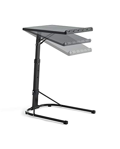 KG KitHome - Mesa Auxiliar Plegable con Altura Ajustable, 43x43x63/68/73cm, Negro, Multitable