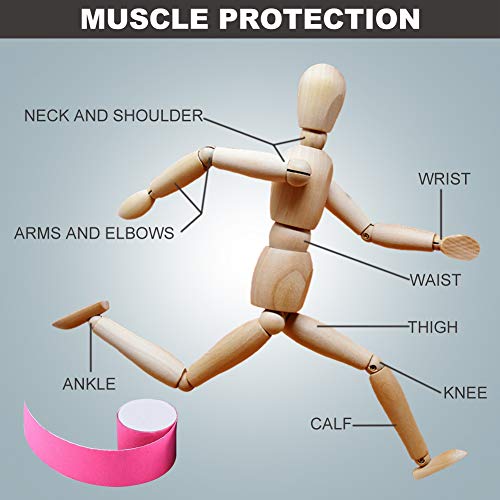 Kinesiotape,Kinesiology Tape,Cintas Kinesiologicas,Kinesiotape Vendaje Neuromuscular,Alivio dolor muscular,Elásticas,Impermeable,Vendaje kinesiológico,Apto para múltiples zonas,Rosa