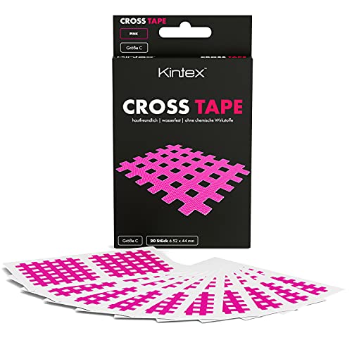 Kintex Cross-Tape - Bandas de colores y tamaños, puntura de batería, gatillas, punto de dolor, parches de rejilla, Unisex adulto, Cinta cruzada., 20912, rosa, A (27mm x 20mm)