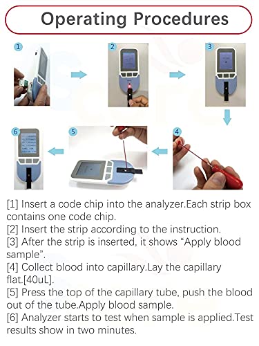 Kit de Análisis de Sangre Casero Fácil de Operar, Medidor de colesterol del triglicérido del colesterol HDL del colesterol Total 4In1,No es Necesario Esperar y Realizar Mediciones