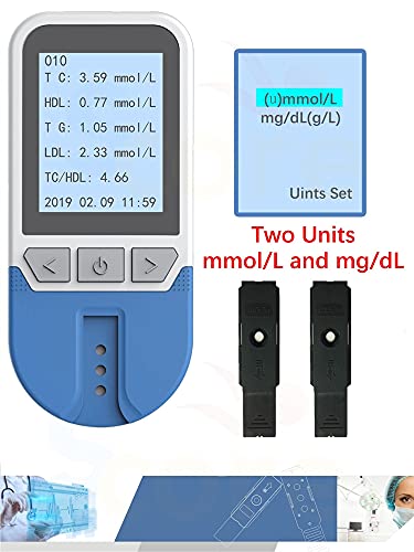 Kit de Análisis de Sangre Casero Fácil de Operar, Medidor de colesterol del triglicérido del colesterol HDL del colesterol Total 4In1,No es Necesario Esperar y Realizar Mediciones
