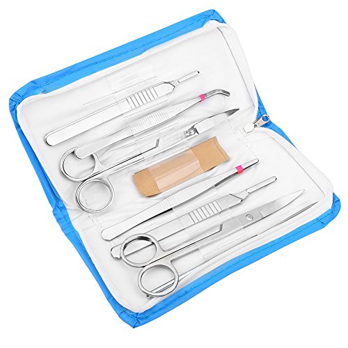 Kit de Disección Juego de Disección de Laboratorio de Acero Inoxidable de 7 Piezas Estudiantes de Biología con Aguja de Disección Tijeras de Disección