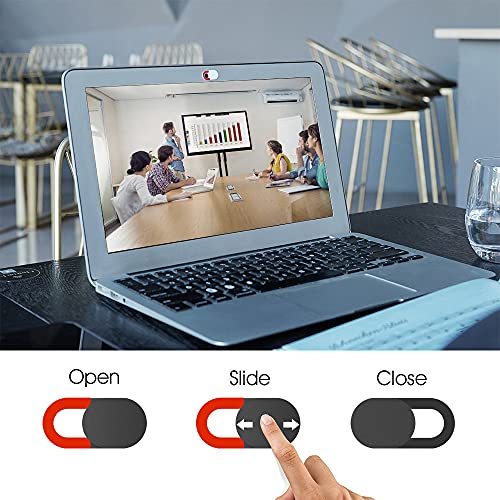 KIWI design Tapa Webcam 6 Pack, Cubierta Webcam Cover Tapar Camara Portatil con un Paño Limpio para PC Laptop Smartphone (4 Negro, 2 Blanco)